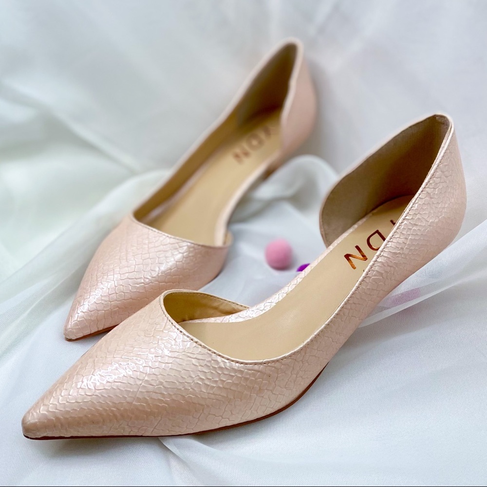 FSJ Low Kitten Heels Pointed Toe Shoes